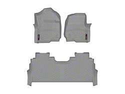 Weathertech DigitalFit Front and Rear Floor Liners; Gray (23-26 F-250 Super Duty SuperCrew w/ Front Bucket Seats & Rear Underseat Storage)