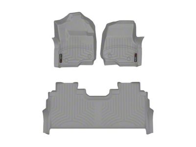 Weathertech DigitalFit Front and Rear Floor Liners; Gray (23-25 F-250 Super Duty SuperCrew w/ Front Bucket Seats & Rear Underseat Storage)