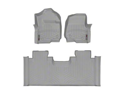 Weathertech DigitalFit Front and Rear Floor Liners; Gray (17-25 F-250 Super Duty SuperCab w/ Front Bucket Seats)