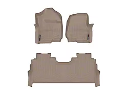 Weathertech DigitalFit Front and Rear Floor Liners; Tan (23-25 F-250 Super Duty SuperCrew w/ Front Bucket Seats & Rear Underseat Storage)