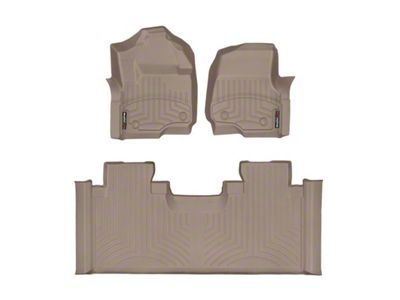Weathertech DigitalFit Front and Rear Floor Liners; Tan (17-25 F-250 Super Duty SuperCab w/ Front Bucket Seats)