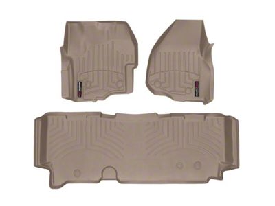 Weathertech DigitalFit Front and Rear Floor Liners; Tan (2012 F-250 Super Duty SuperCab w/ Factory Dead Pedal & Floor Shifter; 13-16 F-250 Super Duty SuperCab w/ Floor Shifter)