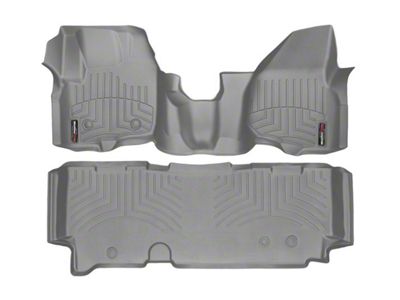 Weathertech DigitalFit Front Over the Hump and Rear Floor Liners; Gray (2012 F-250 Super Duty SuperCab w/ Factory Dead Pedal; 13-16 F-250 Super Duty SuperCab)