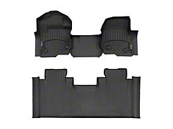 Weathertech DigitalFit Front Over the Hump and Rear Floor Liners; Black (23-26 F-250 Super Duty SuperCab w/ Front Bench Seat)