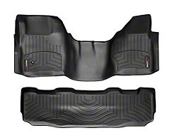 Weathertech DigitalFit Front Over the Hump and Rear Floor Liners; Black (08-10 F-250 Super Duty SuperCrew w/o Manual 4x4 Floor Shifter)