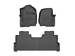 Weathertech DigitalFit Front and Rear Floor Liners; Black (17-24 F-250 Super Duty SuperCrew w/ Front Bench Seat & Rear Underseat Storage)