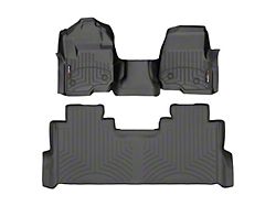 Weathertech DigitalFit Front Over the Hump and Rear Floor Liners for Vinyl Floors; Black (17-22 F-250 Super Duty SuperCrew w/ Front Bench Seat & Rear Underseat Storage)