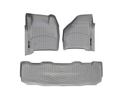 Weathertech DigitalFit Front and Rear Floor Liners; Grey (99-07 F-250 SuperCrew w/o Floor Shifter)