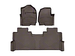 Weathertech Front and Rear Floor Liner HP; Cocoa (17-22 F-250 Super Duty SuperCrew w/ Front Bucket Seats & Rear Underseat Storage)