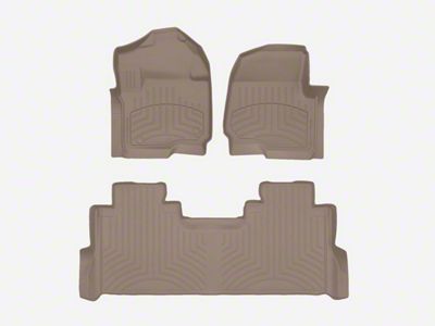 Weathertech Front and Rear Floor Liner HP; Tan (20-25 F-250 Super Duty SuperCrew w/ Front Bench Seat & Rear Underseat Storage)