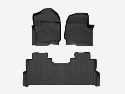 Weathertech Front and Rear Floor Liner HP; Black (20-25 F-250 Super Duty SuperCrew w/ Front Bench Seat & Rear Underseat Storage)