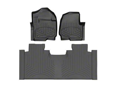 Weathertech Front and Rear Floor Liner HP; Black (17-22 F-250 Super Duty SuperCab w/ Front Bucket Seats)