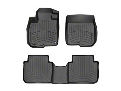 Weathertech Front and Rear Floor Liner HP; Black (17-24 F-250 Super Duty SuperCrew w/ Front Bench Seat & w/o Rear Underseat Storage)