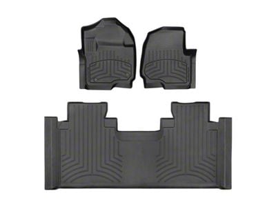 Weathertech Front and Rear Floor Liner HP; Black (17-22 F-250 Super Duty SuperCab w/ Front Bench Seat)