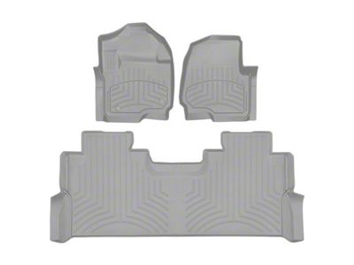 Weathertech Front and Rear Floor Liner HP; Gray (17-22 F-250 Super Duty SuperCrew w/ Front Bucket Seats & Rear Underseat Storage)