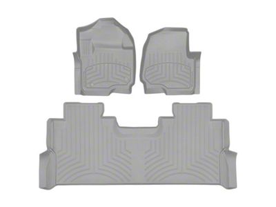 Weathertech Front and Rear Floor Liner HP; Gray (17-22 F-250 Super Duty SuperCrew w/ Front Bucket Seats & Rear Underseat Storage)