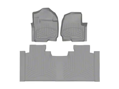 Weathertech Front and Rear Floor Liner HP; Gray (17-22 F-250 Super Duty SuperCab w/ Front Bucket Seats)