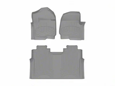 Weathertech Front and Rear Floor Liner HP; Gray (17-24 F-250 Super Duty SuperCrew w/ Front Bench Seat & w/o Rear Underseat Storage)