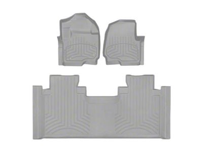 Weathertech Front and Rear Floor Liner HP; Gray (17-22 F-250 Super Duty SuperCab w/ Front Bench Seat)