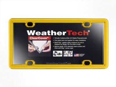 Weathertech ClearCover License Plate Frame; Golden Yellow (Universal; Some Adaptation May Be Required)