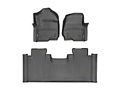 Weathertech DigitalFit Front and Rear Floor Liners; Black (17-25 F-350 Super Duty SuperCab w/ Front Bucket Seats)