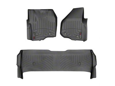 Weathertech DigitalFit Front and Rear Floor Liners; Black (2012 F-350 Super Duty SuperCrew w/ Factory Dead Pedal & w/o Floor Shifter; 13-16 F-350 Super Duty SuperCrew w/o Floor Shifter)