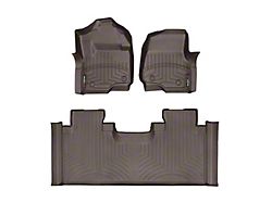 Weathertech DigitalFit Front and Rear Floor Liners; Cocoa (17-26 F-350 Super Duty SuperCab w/ Front Bucket Seats)
