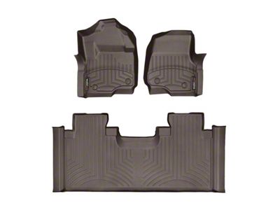 Weathertech DigitalFit Front and Rear Floor Liners; Cocoa (17-25 F-350 Super Duty SuperCab w/ Front Bucket Seats)
