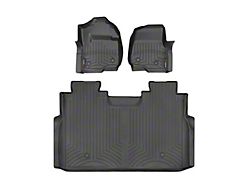Weathertech DigitalFit Front and Rear Floor Liners for Vinyl Floors; Black (17-25 F-350 Super Duty SuperCrew w/ Front Bucket Seats, Mini Console & w/o Rear Underseat Storage)