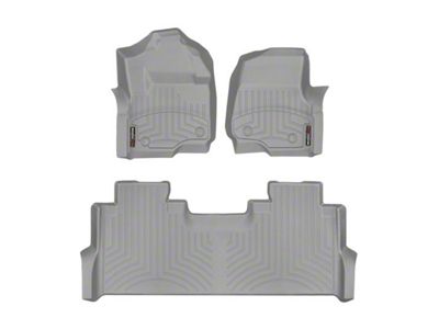 Weathertech DigitalFit Front and Rear Floor Liners; Gray (17-22 F-350 Super Duty SuperCrew w/ Front Bucket Seats & Rear Underseat Storage)
