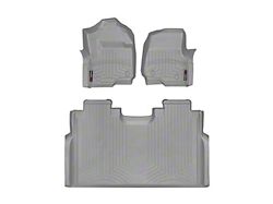 Weathertech DigitalFit Front and Rear Floor Liners; Gray (17-26 F-350 Super Duty SuperCrew w/ Front Bench Seat & w/o Rear Underseat Storage)