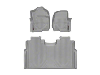 Weathertech DigitalFit Front and Rear Floor Liners; Gray (17-25 F-350 Super Duty SuperCrew w/ Front Bench Seat & w/o Rear Underseat Storage)