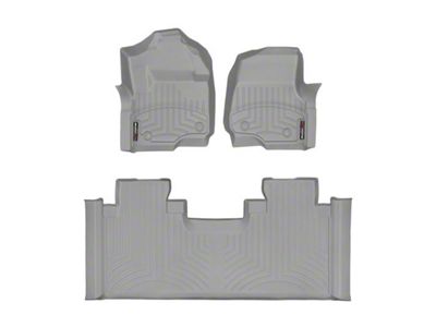 Weathertech DigitalFit Front and Rear Floor Liners; Gray (17-25 F-350 Super Duty SuperCab w/ Front Bench Seat)