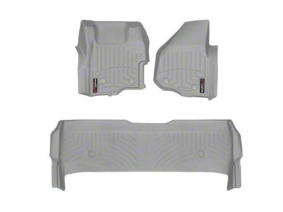 Weathertech DigitalFit Front and Rear Floor Liners; Gray (11-12 F-350 Super Duty SuperCrew w/ Floor Shifter)