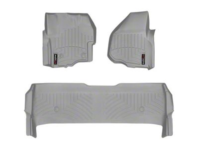Weathertech DigitalFit Front and Rear Floor Liners; Gray (2012 F-350 Super Duty SuperCrew w/ Factory Dead Pedal & Floor Shifter; 13-16 F-350 Super Duty SuperCrew w/ Floor Shifter)