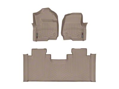 Weathertech DigitalFit Front and Rear Floor Liners; Tan (17-25 F-350 Super Duty SuperCab w/ Front Bench Seat)