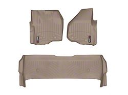 Weathertech DigitalFit Front and Rear Floor Liners; Tan (2012 F-350 Super Duty SuperCrew w/ Factory Dead Pedal & w/o Floor Shifter; 13-16 F-350 Super Duty SuperCrew w/o Floor Shifter)