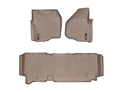 Weathertech DigitalFit Front and Rear Floor Liners; Tan (2012 F-350 Super Duty SuperCab w/ Factory Dead Pedal & w/o Floor Shifter; 13-16 F-350 Super Duty SuperCab w/o Floor Shifter)