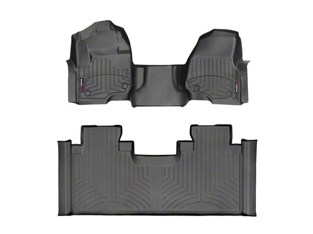 Weathertech DigitalFit Front Over the Hump and Rear Floor Liners; Black (17-22 F-350 Super Duty SuperCab w/ Front Bench Seat)