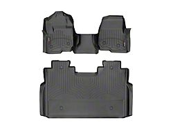 Weathertech DigitalFit Front Over the Hump and Rear Floor Liners for Vinyl Floors; Black (17-22 F-350 Super Duty SuperCrew w/o Rear Underseat Storage)