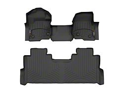 Weathertech DigitalFit Front Over the Hump and Rear Floor Liners; Black (23-26 F-350 Super Duty SuperCrew w/ Front Bench Seat & w/ Rear Underseat Storage)