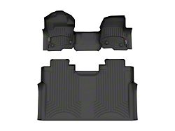 Weathertech DigitalFit Front Over the Hump and Rear Floor Liners; Black (23-26 F-350 Super Duty SuperCrew w/ Front Bench Seat & w/o Rear Underseat Storage)