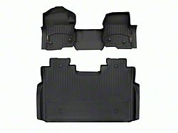 Weathertech DigitalFit Front Over the Hump and Rear Floor Liners for Vinyl Floors; Black (23-26 F-350 Super Duty SuperCrew w/ Front Bench Seat & w/o Rear Underseat Storage)