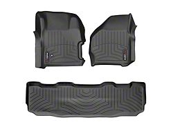 Weathertech DigitalFit Front and Rear Floor Liners; Black (99-07 F-350 Super Duty SuperCrew w/ Manual 4x4 Floor Shifter)