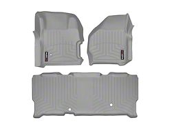 Weathertech DigitalFit Front and Rear Floor Liners; Gray (99-07 F-350 Super Duty SuperCab w/ Automatic Transmission & Floor Shifter)