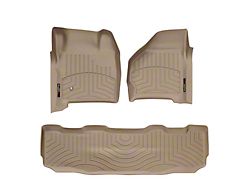 Weathertech DigitalFit Front and Rear Floor Liners; Tan (99-07 F-350 Super Duty SuperCrew w/ Automatic Transmission & w/o Floor Shifter)