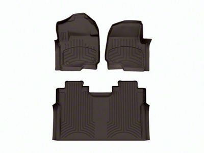 Weathertech Front and Rear Floor Liner HP; Cocoa (17-25 F-350 Super Duty SuperCrew w/ Front Bench Seat & w/o Rear Underseat Storage)