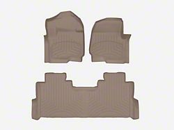 Weathertech Front and Rear Floor Liner HP; Tan (20-26 F-350 Super Duty SuperCrew w/ Front Bench Seat & Rear Underseat Storage)