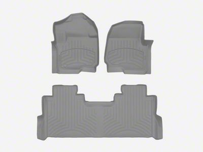 Weathertech Front and Rear Floor Liner HP; Gray (20-25 F-350 Super Duty SuperCrew w/ Front Bench Seat & Rear Underseat Storage)