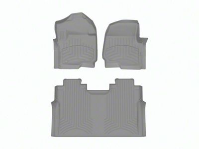 Weathertech Front and Rear Floor Liner HP; Gray (17-24 F-350 Super Duty SuperCrew w/ Front Bench Seat & w/o Rear Underseat Storage)
